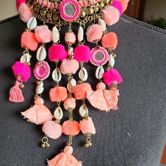 MIA Pink and Orange Bohemian Necklace - Picture 4 of 7